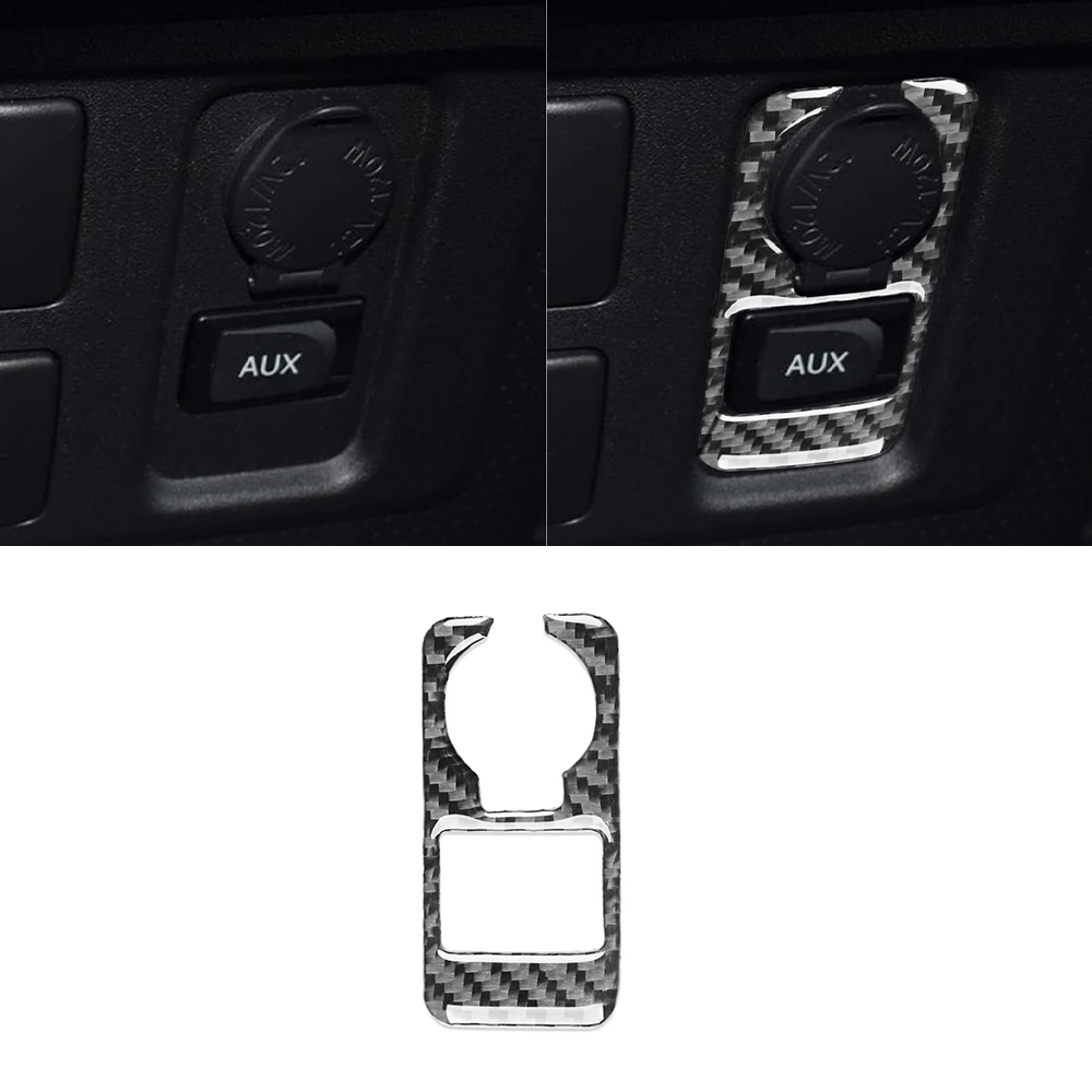 for FJ Cruiser 2007-2018 2019 2020 2021 AUX Interface Power Outlet Decoration Trim Decal Sticker Carbon Fiber Car Accessories