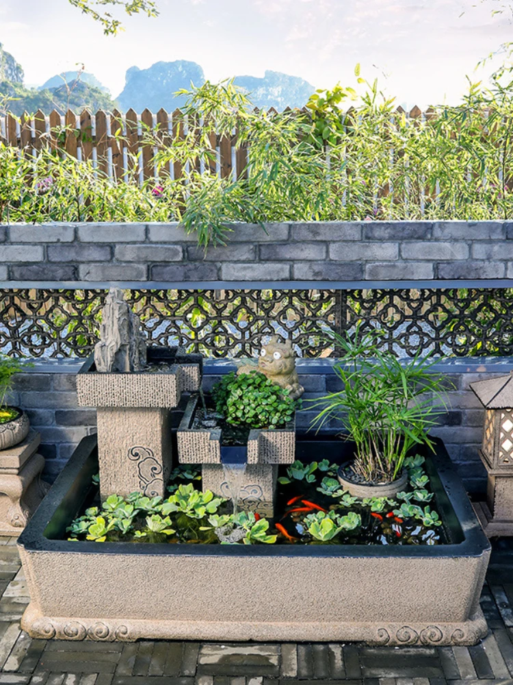 Courtyard Decoration Garden Landscape Waterfall Water Fountain Fish Pond Rockery Bonsai