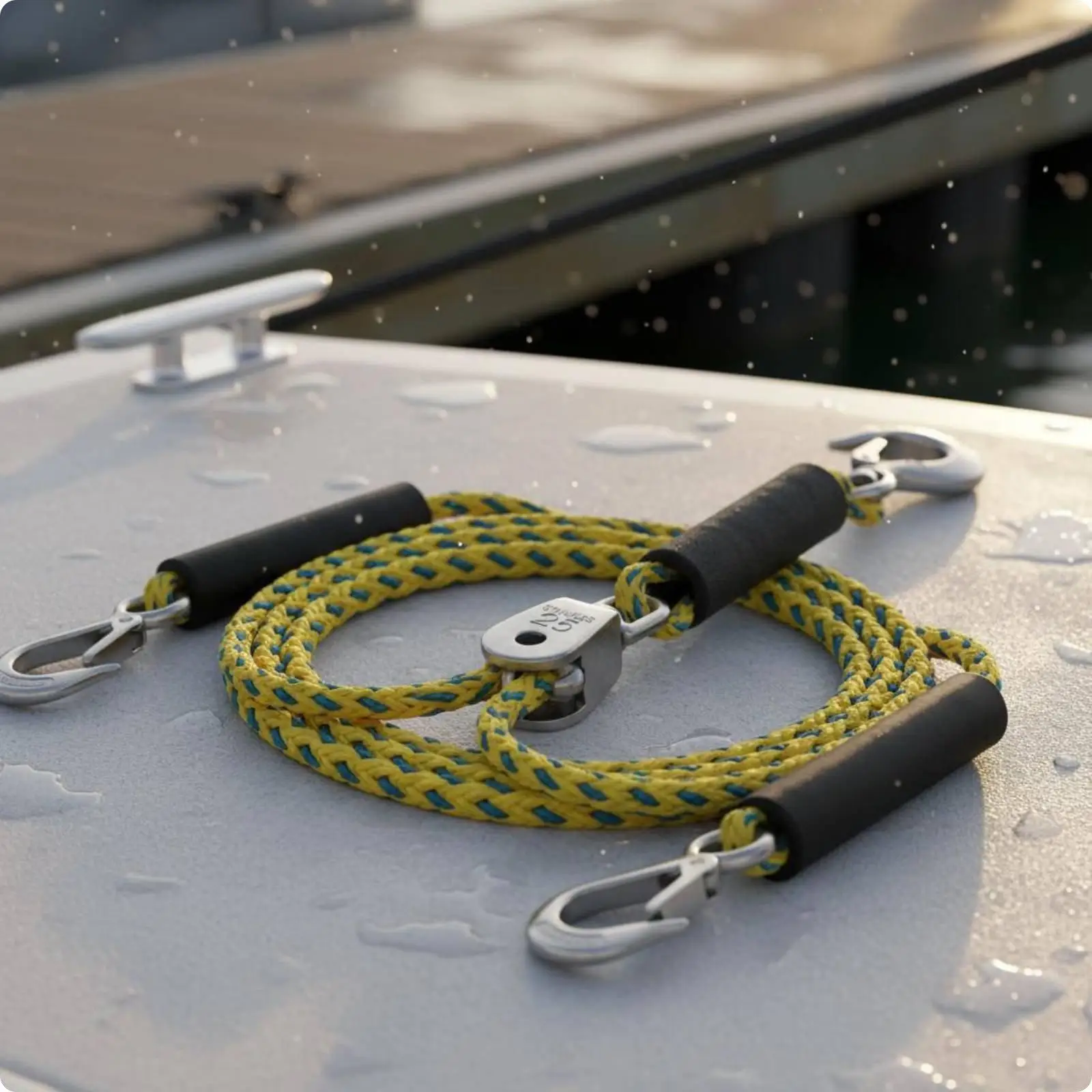 High Visibility Marine Tow Rope Braided Boat Towing Strap Heavy Duty Semi Rigid Boat Accessory for Floating Gear