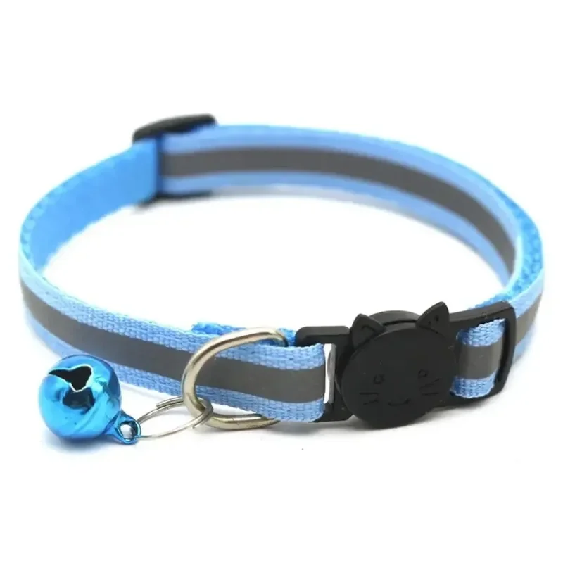 New Neck Strap Reflective Cat Dog Collar Safety Breakaway  Nylon Kitten Puppy Pet with Colorful Bell Puppy Pet Leash Accessories