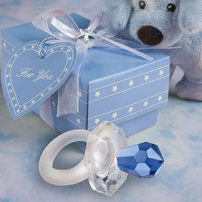 Best Selling Party Gift Artificial Crystal Pacifier Charm Pendant Girl Boy Baby Shower Christening Wedding Favors Gifts for Kids