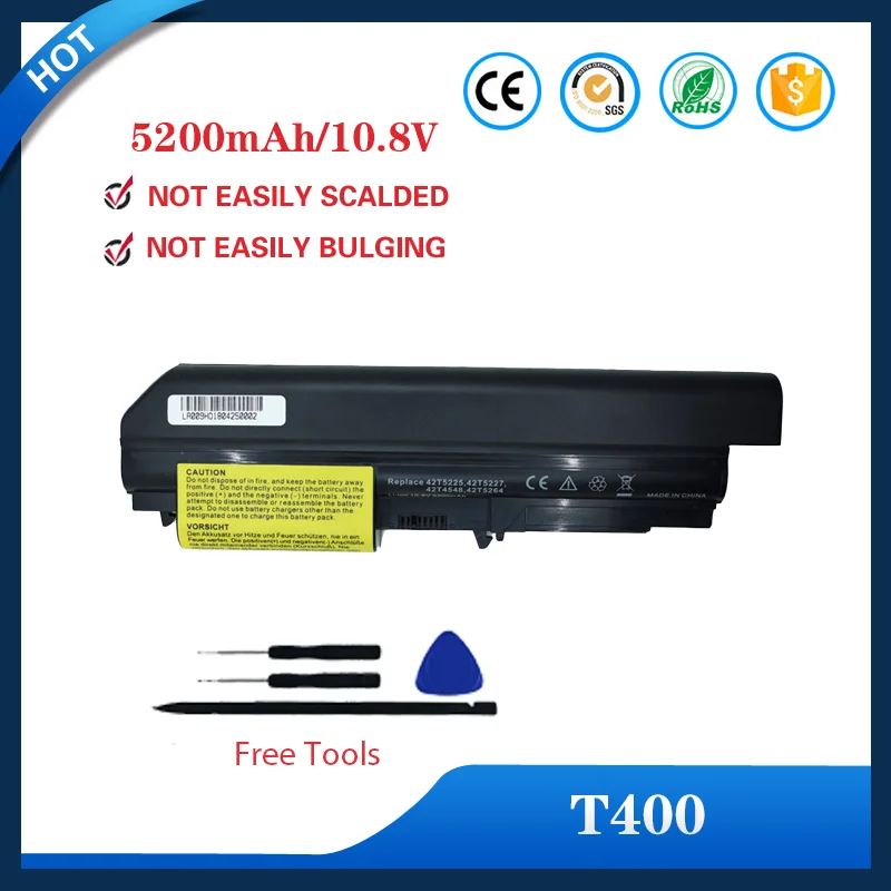 

10.8V 5200mAh New Laptop Battery Replacement for Lenovo T400 R400 R500 T61 R61 Notebook