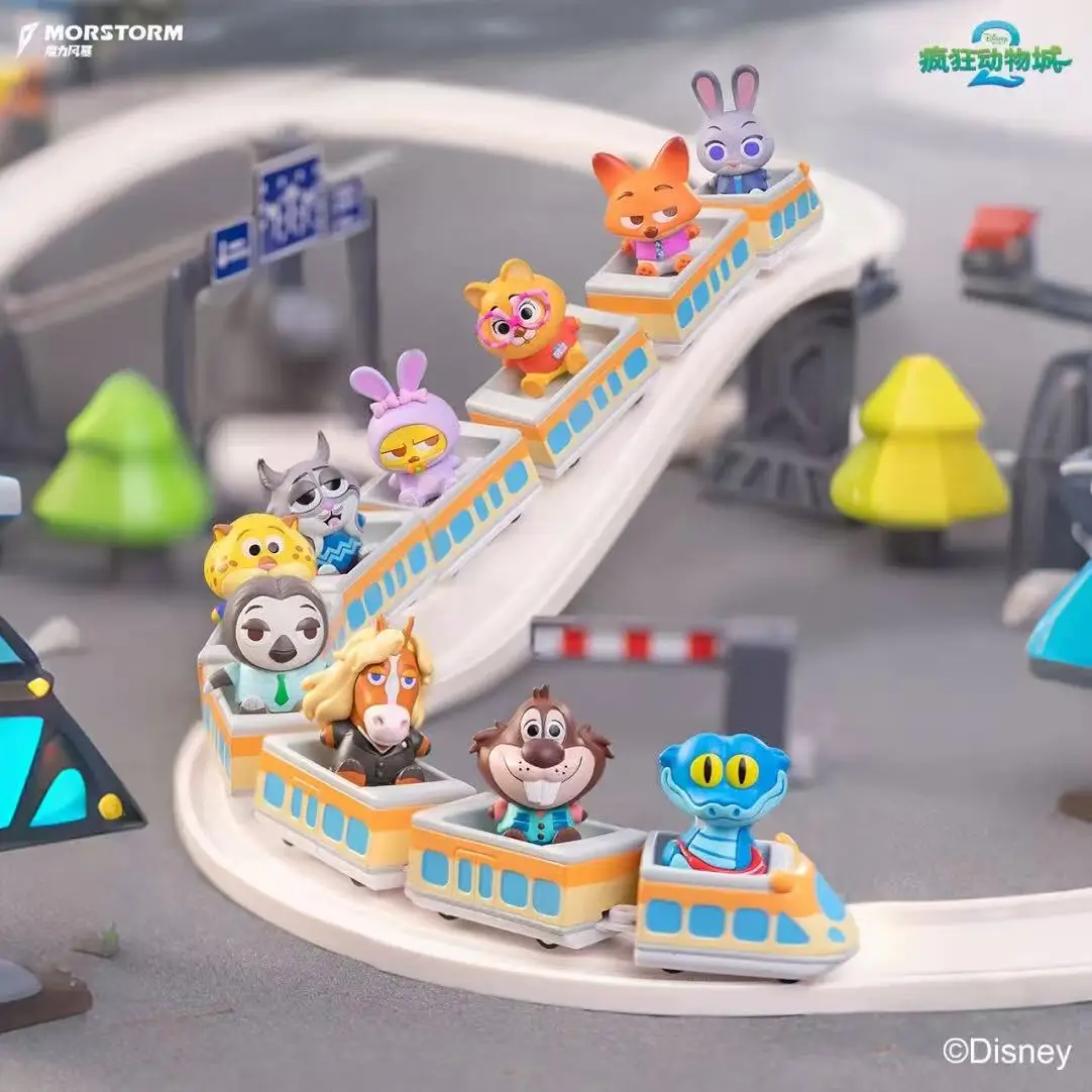 Disney Morstorm Genuine Lucky Blind Box Zootopia Nick Wilde Judy Hopps Bogo Train Figure Model Toy Decoration Children's Gift