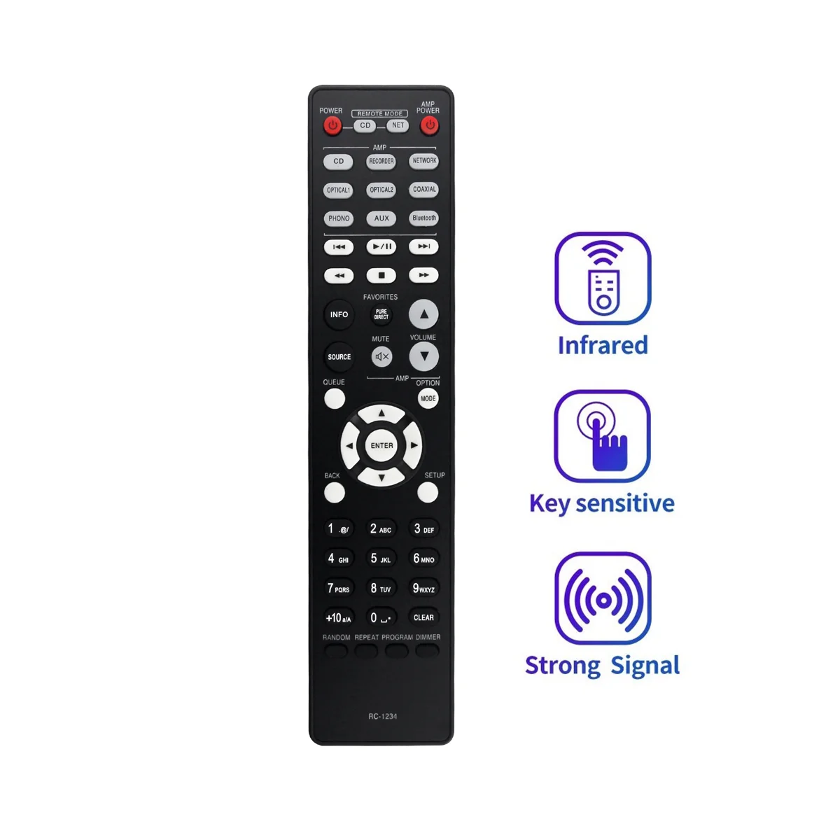 استبدال جهاز التحكم عن بعد لمشغل الأقراص المدمجة ، مكبر للصوت المتكامل ، RC-1234 ، DCD600NE ، PMA600NE