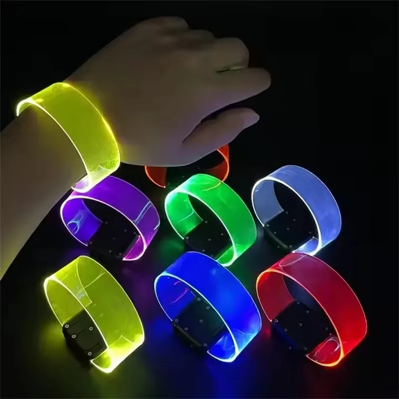 10PCS LED Battery Light-emitting Bracelet Running Armband Flashing Safety Light Band Entertainment party Luminous Cheering Prop