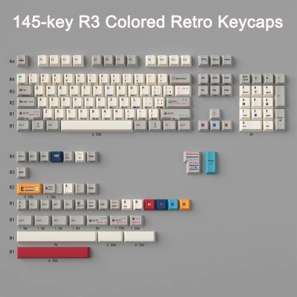 jeu-de-touches-pbt-a-145-touches-profil-cherry-imprimees-sur-le-cote-couleur-retro-pour-clavier-mecanique-mx-switch