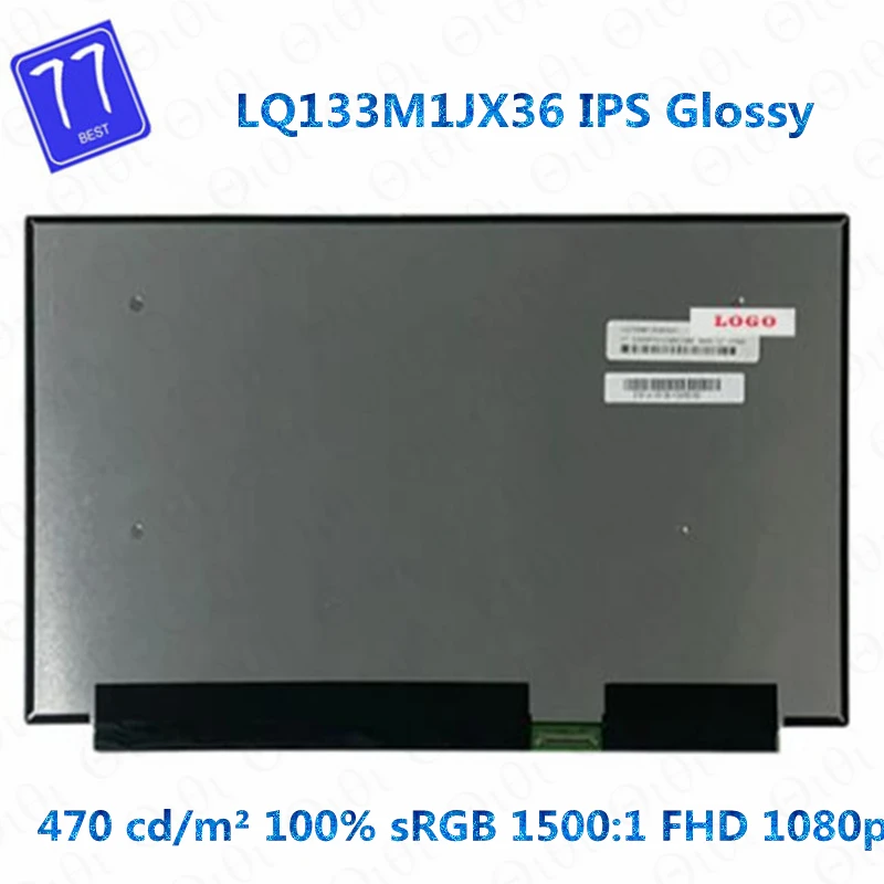 13.3''Inch LQ133M1JX36-A01 LQ133M1JX36 13.3" IPS Laptop LCD Screen Panel Matrix Replacement Non Touch 1920X1080