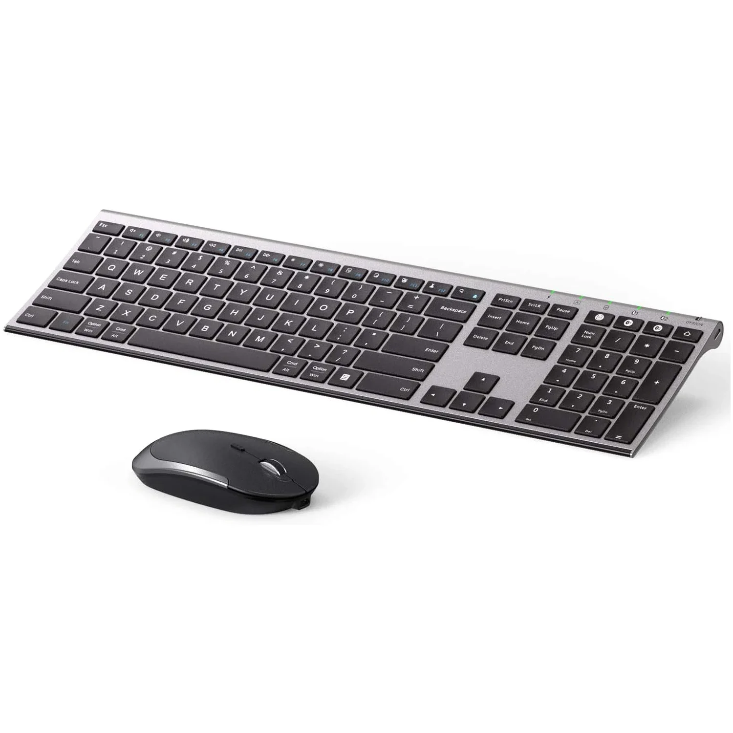 

Bluetooth Wireless Keyboard and Mouse Combo Android Ultra Slim Rechargeable Auto Sleep Dual BT4.0 2.4Ghz