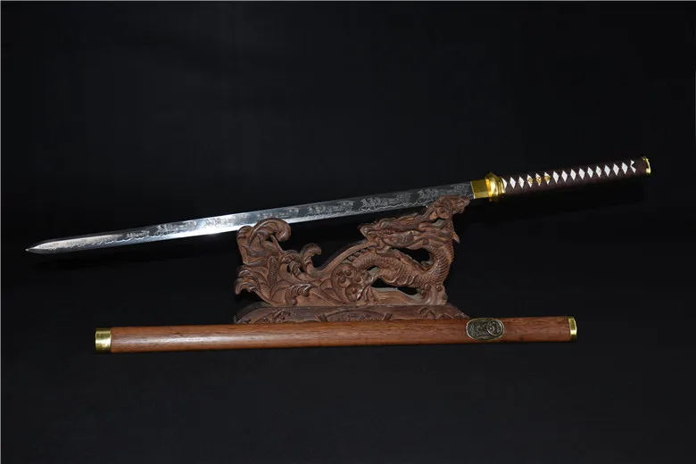 105cm carved sword of War horse high manganese steel material real sword hand forged katana 1.54kg sharp Chinese sword