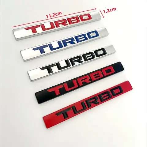 New 3D Metal Turbo Logo Car Rear Trunk Emblem Badge Sticker Accessories For Audi Volkswagen Ford Nissan Toyota Honda Volvo Opel