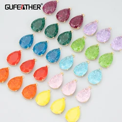 GUFEATHER MC15,jewelry accessories,18k gold rhodium plated,nickel free,copper,glass,jewelry making findings,diy pendant,4pcs/lot