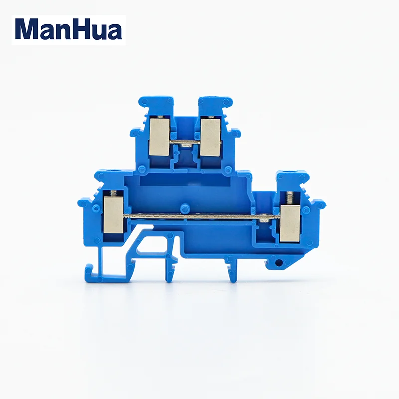 ManHua 10Pcs MBKKB 2.5 Double Level Screw Terminal Block 4-Conductors 2.5mm Universal Plug Wire Connector Din Rail Terminals