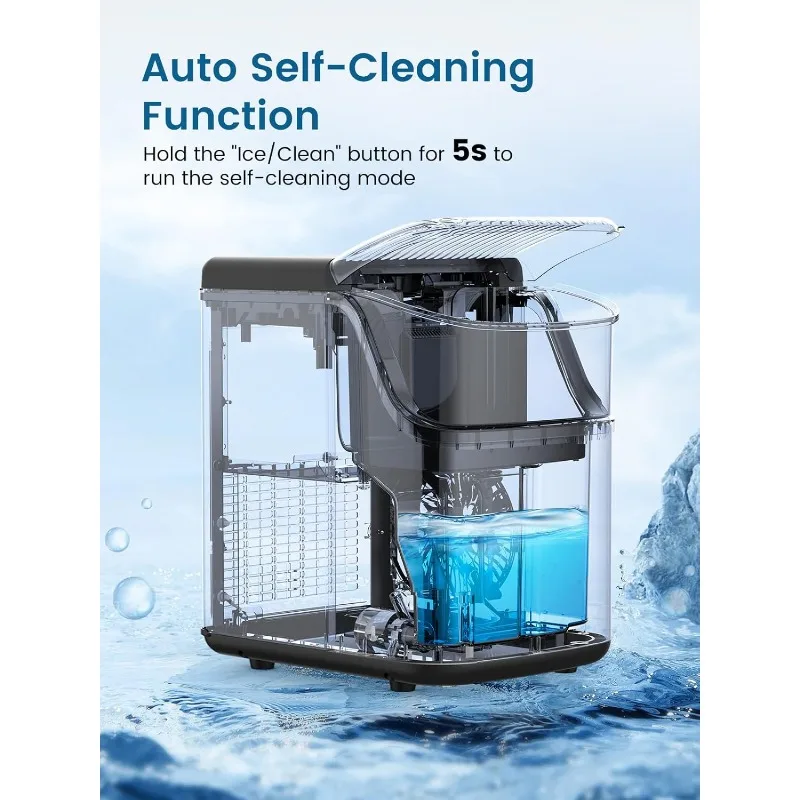 COWSAR Nugget Ice Makers Countertop Soft Chewable Pellet Ice Machine with Auto-Cleaning Function, 35Lbs/24H