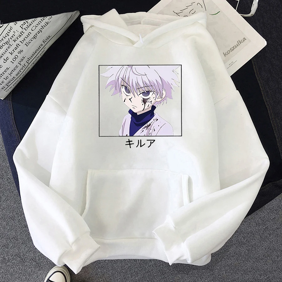 Japón Anime Hunter X Hunter Killua hombres mujeres sudaderas con capucha anime Harajuku de talla grande sudadera con capucha Casua lunisex Sudadera con capucha