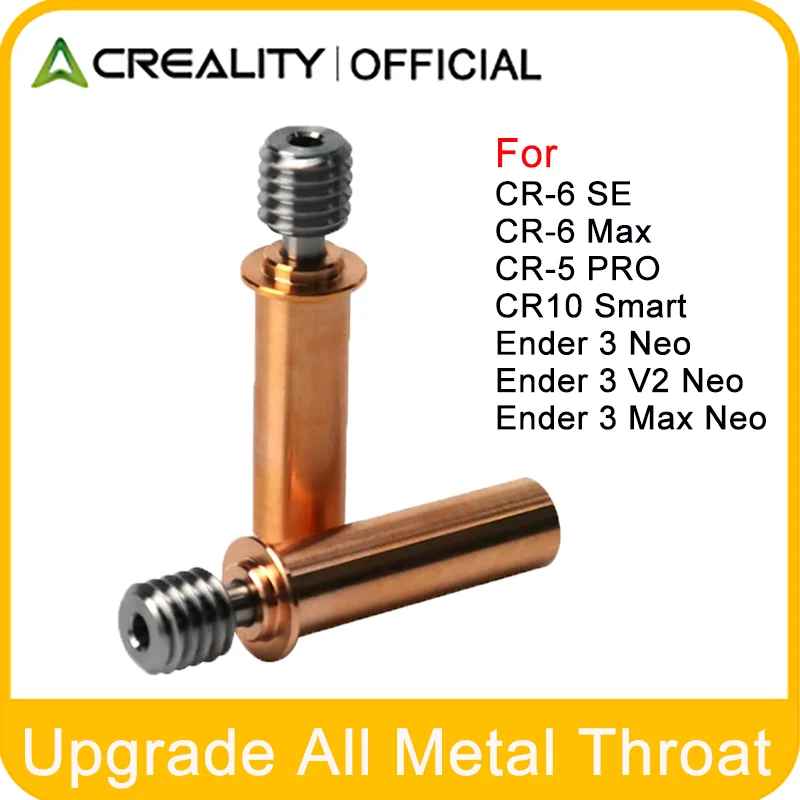 

Для Creality 2 шт. CR6 SE цельнометаллический биметаллический терморазрыв медь титан TC4 горло для CR-6 SE/Max/CR-5 PRO/CR10 умный 3D-принтер
