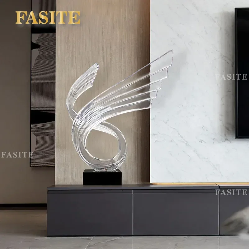 For Modern Simple Creative Abstract Transparent Large Desktop Ornament Handicrafts Living Room Entrance Office Decoration