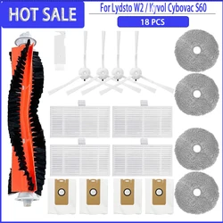 Roller Side Brush HEPA Filter Mop Rag Cloth For For Lydsto W2/ Kyvol Cybovac S60/ AICLE Inic iX10 Vacuum Cleaner Spare Parts