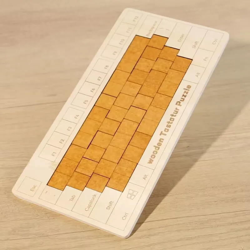 2026 New Keyboard-shaped Intelligence Logic Wooden Brain Teasers Puzzles Game
