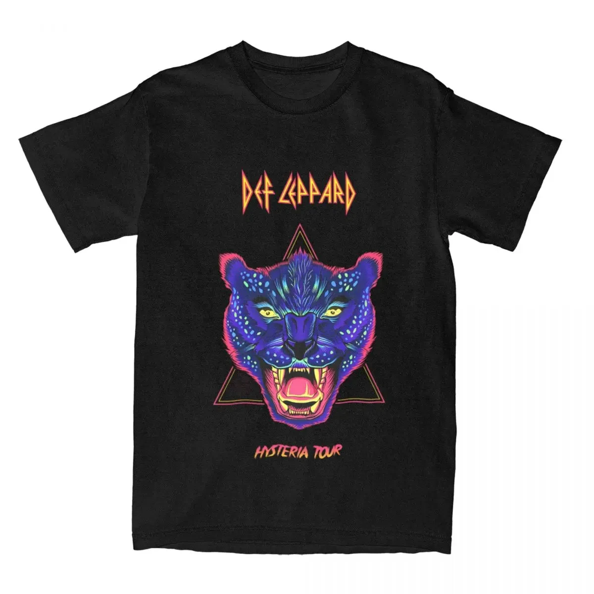 Funny Defs Leppards Heavy Metal Band T-Shirt for Men Crew Neck Pure Cotton T Shirt Short Sleeve Tees Birthday Present Clothes