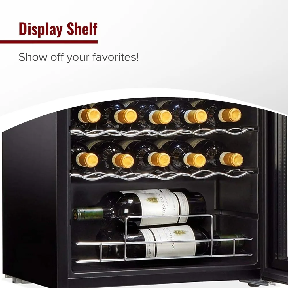 32-Bottle Dual Zone MAX Compressor Wine Cooler, Freestanding Mini Fridge with Digital Touchscreen, LED Display, Customized