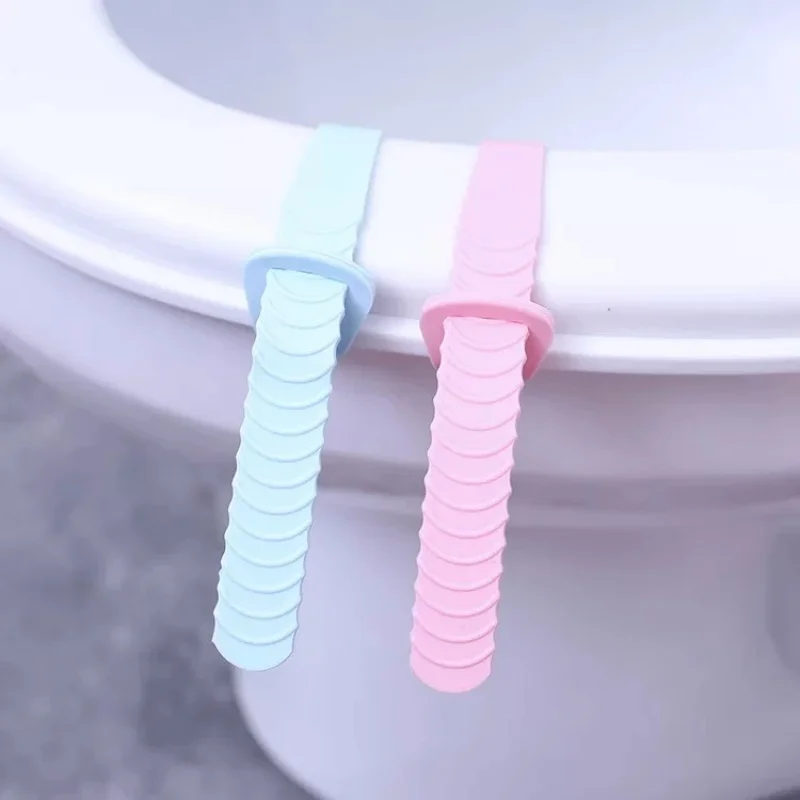 Silicone Toilet Seat Lifter, Hygienic Toilet Cover Handle, Portable Sanitary Lifting Tool for Bathroom, Random Color