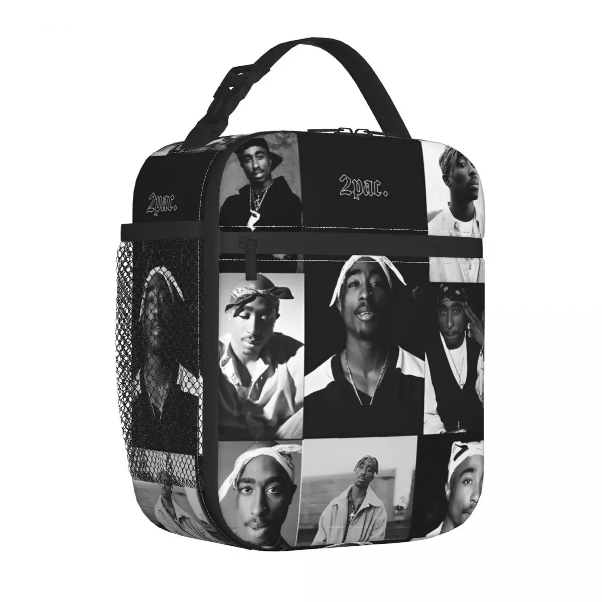 Tupac Hip Hop Music Insulated Lunch Bag Leakproof Lunch Container Cooler Bag Tote Lunch Box Beach Travel Men Women