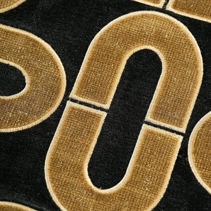 Luxury Black Gold Chain Jacquard Pillow Cover 3D Velvet Cut Velvet Cushion Case Modern Geometri Decorative Pillow For Sofa Chair