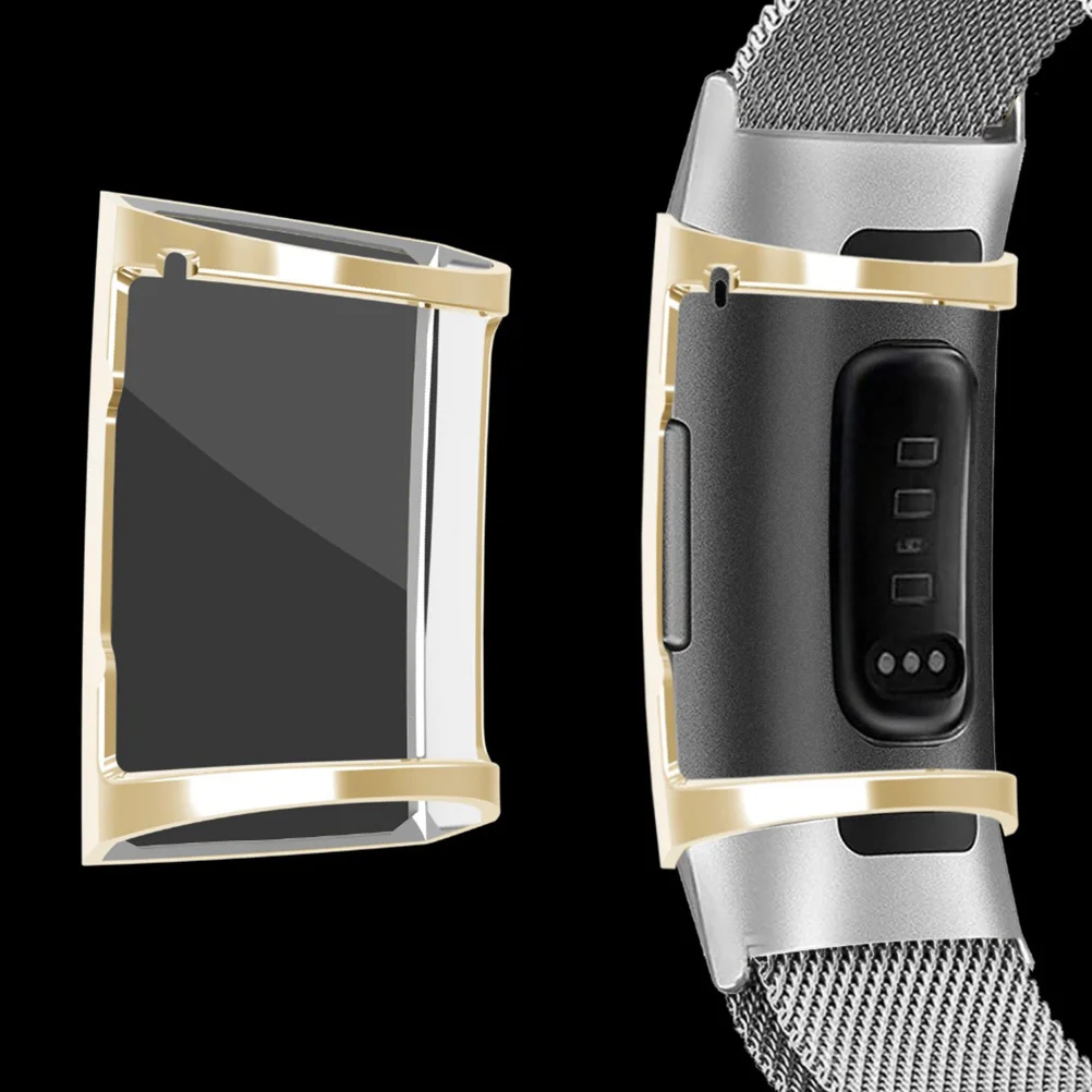 

1pc Tpu Watch Protective Case Slim Fit For Fitbit Charge 3 Silver Anti-Scratch Dust Proof Cover