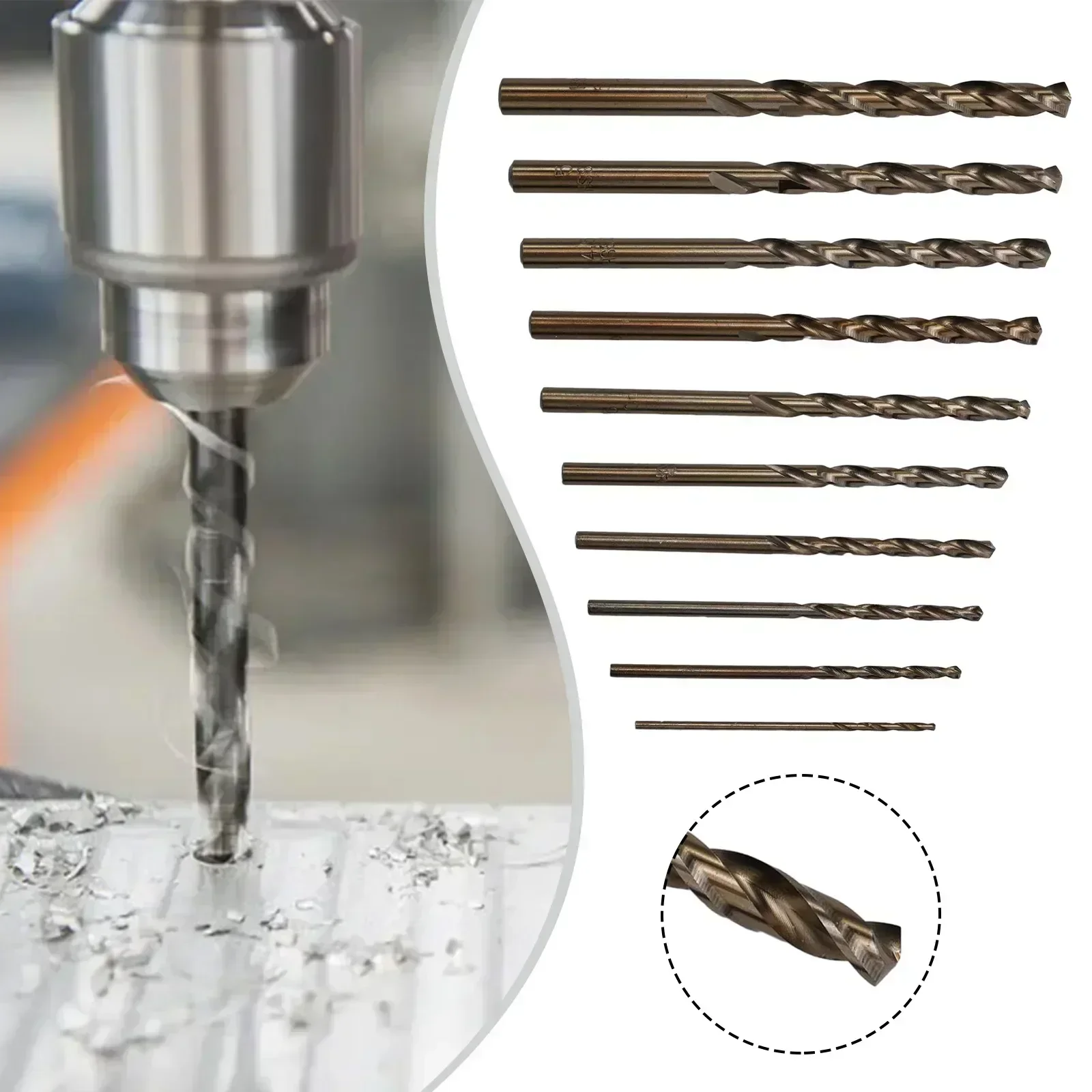 10Pcs HSS Cobalt Drill Bit T-wist Drill Bit Round Shank Drill Bit Set 1 1.5 2 2.5 3 3.5 4 4.5 5 6mm For Steel Iron Metal