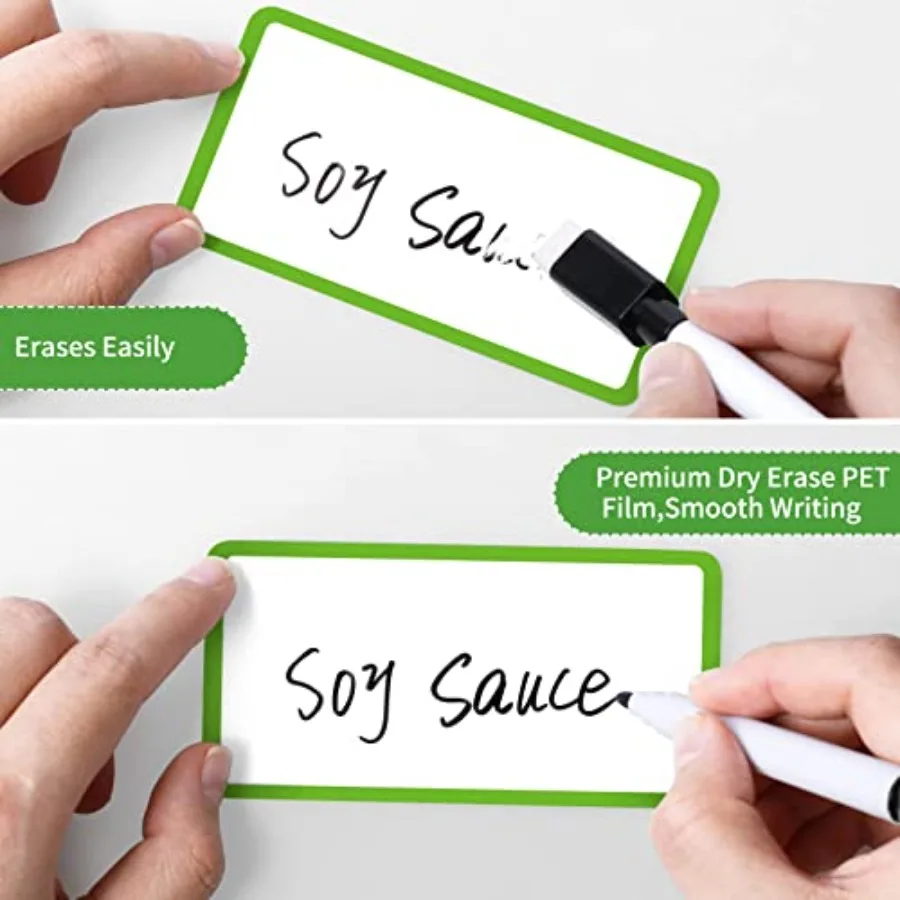 Removable Dry Erase Labels Reusable Sticky Notes 24pcs Name Tag Label Plate Rainbow Nano Sticker in 12 Colors for Whiteboards L view 5