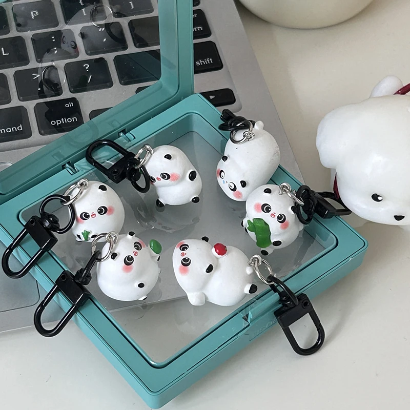 Cute Cartoon Painted Panda Keychain Panda Fashion Pendant Lovely Animal Keychain Backpack Decoration Couple Gifts