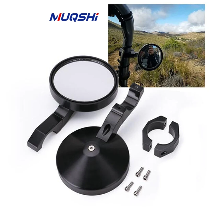 ATV UTV مرآة الرؤية الخلفية المستديرة باستخدام الحاسب الآلي 1.75/2 بوصة الذهب الأحمر المرايا الجانبية لياماها YXZ1000R ل بولاريس RZR 900 1000 الحارس 570 #1