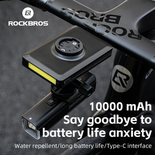 ROCKBROS bicicleta Powerbank luz 5000mAh 10000mAh tipo C relámpago MicroUSB lámpara de ciclismo luz delantera manillar faros de bicicleta