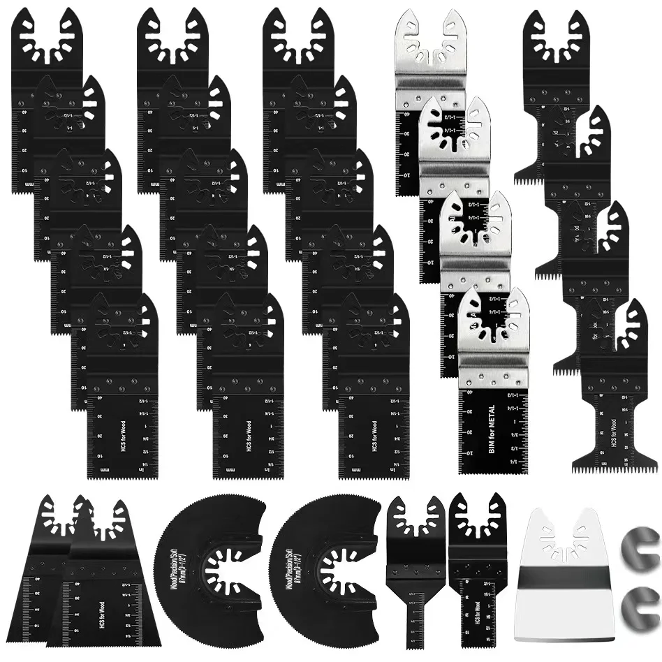 

31Pcs Multitool Oscillating Saw Blades Wood Cutting Fit Dewalt Ryobi Bosch Ridgid Milwaukee Rockwell Fein