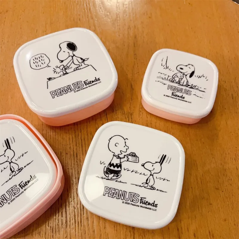 3pcs Snoopy Lunch Box portatile Cartoon studenti Fruit Case Set Office School Anime Picnic Kids Food Container Storage Bento Box