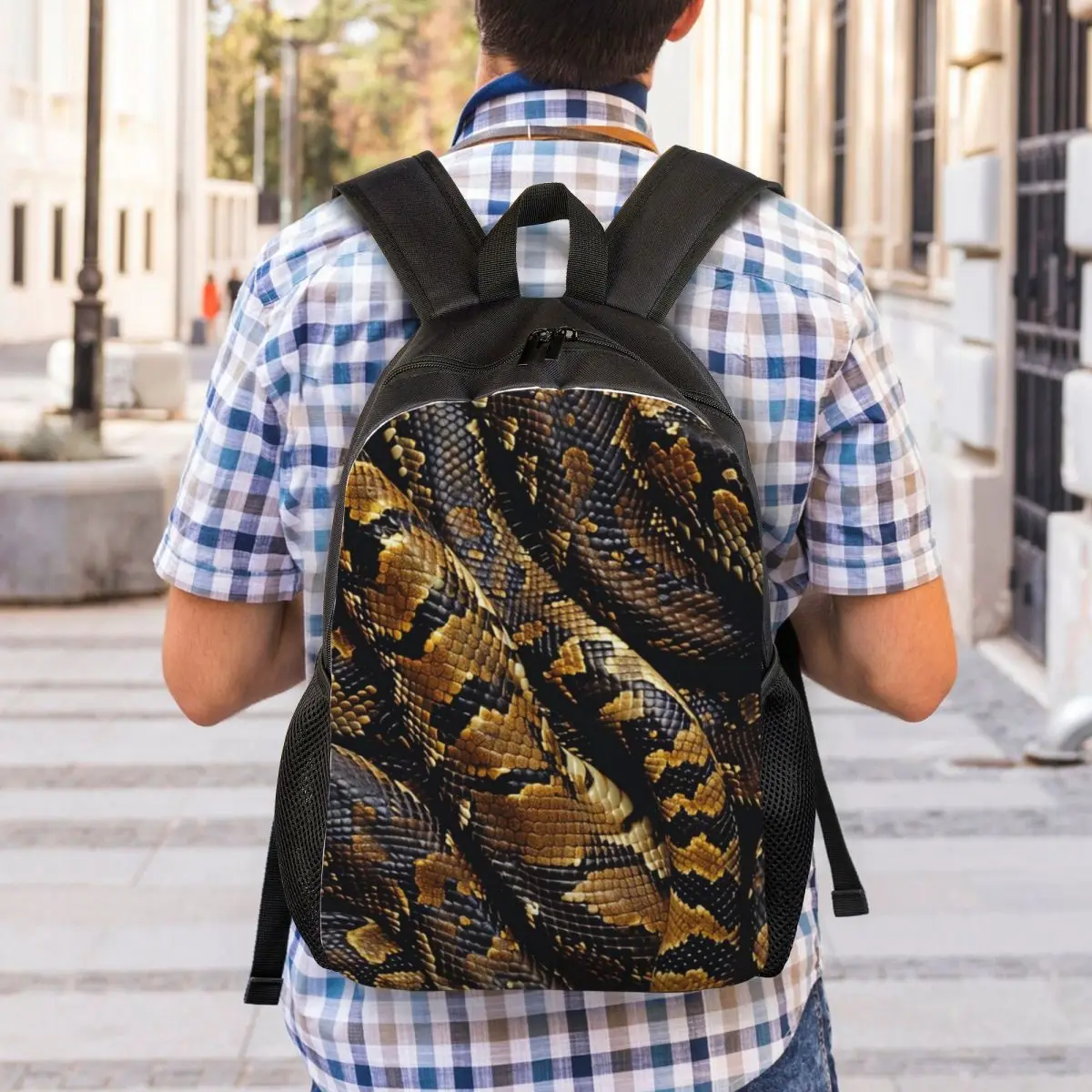 Snakes On A Train Backpack Student Boys Girls BookBag School Bag Laptop Shoulder Bags