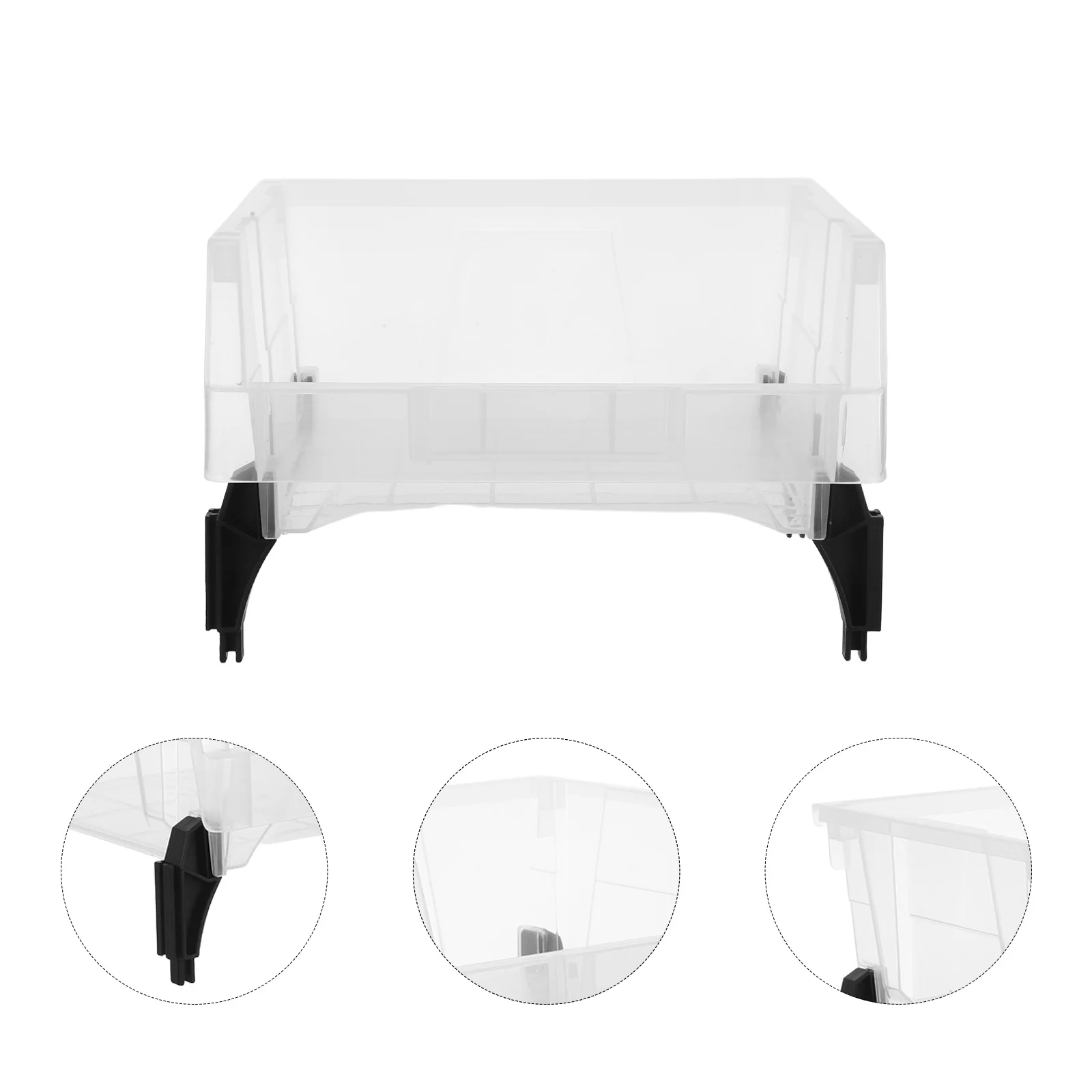 

Pp Plastic Sorting Box: Transparent Square Storage Organizer For Desk Tools Craft Parts Portable Dustproof Tool Storage