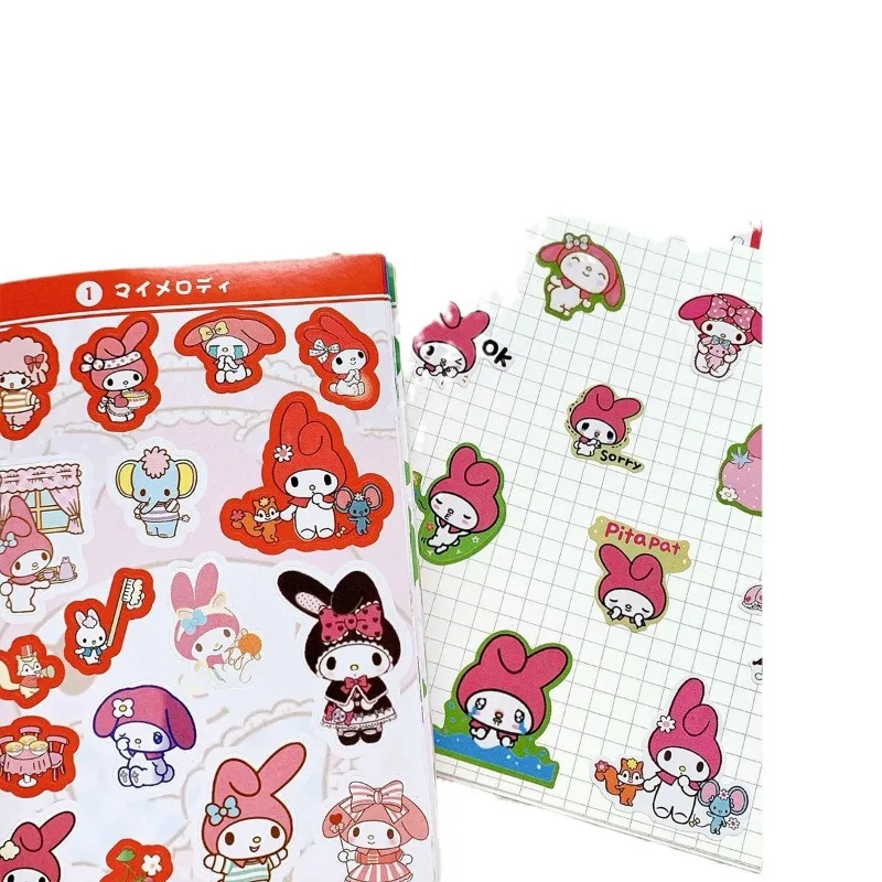 450 pezzi Sanrio Kuromi Hello Kitty libro di adesivi melodia Goo carta cartone animato adesivo Kawaii decorazione conto mano per ragazze regalo