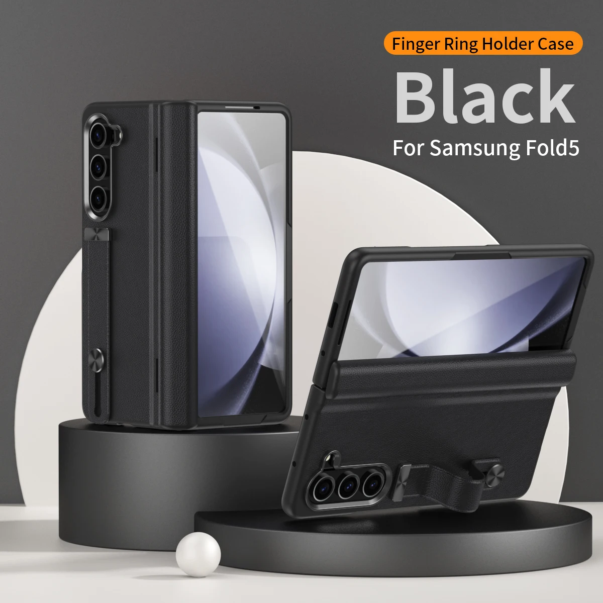 

For Samsung Galaxy Z Fold6 Fold 7 6 5 4 3 5G Phone Case Wrist Strap Stand Hinge Protector With Glass Film Protective Cover ﻿