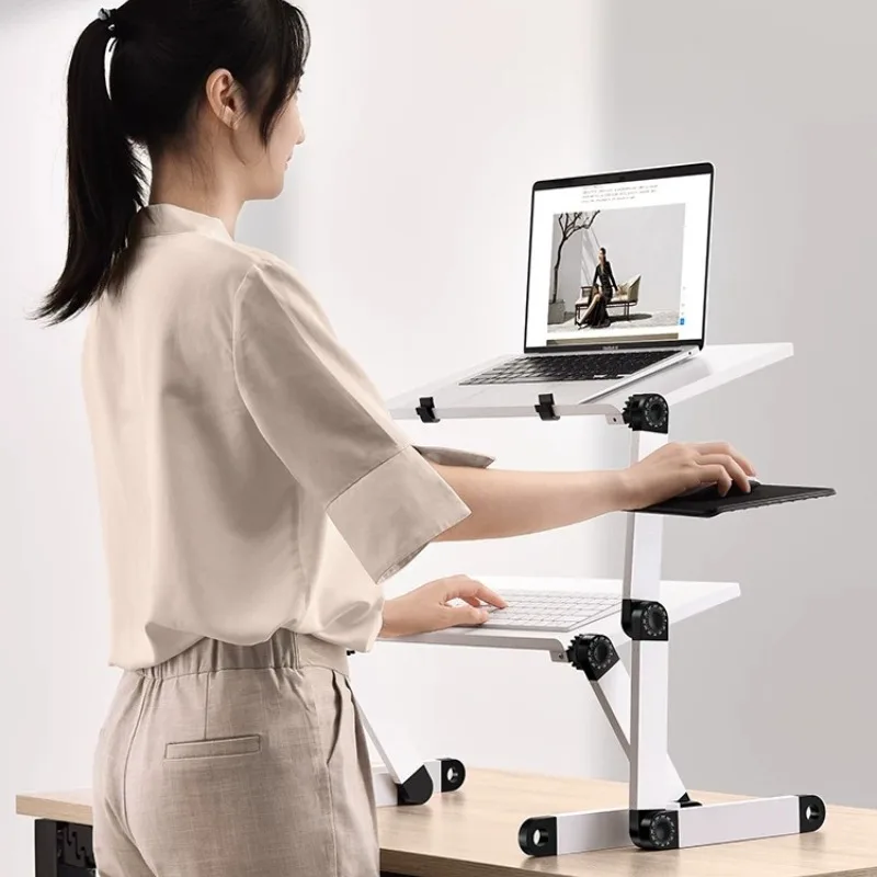 Standing Adjustable Laptop Holder Floating Desktop Workstation Portable Computer Desks For Bed Desk Gaming Office Furniture