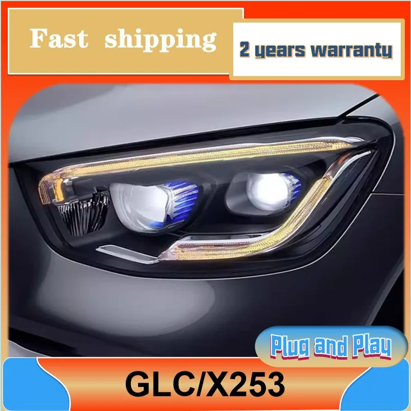 Car Styling for Mercedes GLC Headlamp 2016-2019 X253 Headlight Benz GLC260 GLC300 DRL Turn Signal Low High Beam Projector Lens