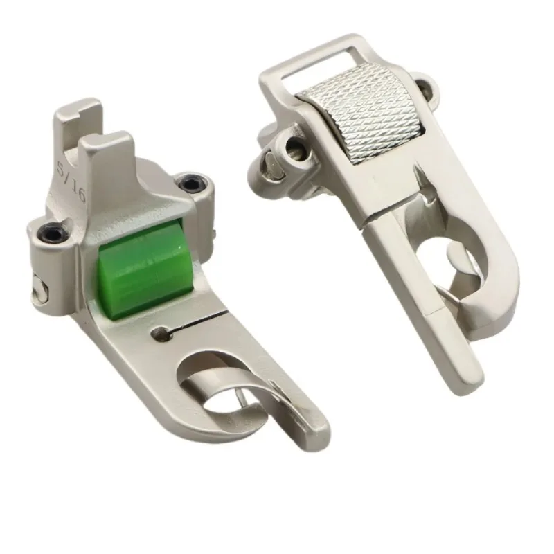 1 pièce Pied presseur à ourlet roulé à pression réglable pour matériaux fins et épais, Pied presseur industriel pour machine à coudre plate industrielle