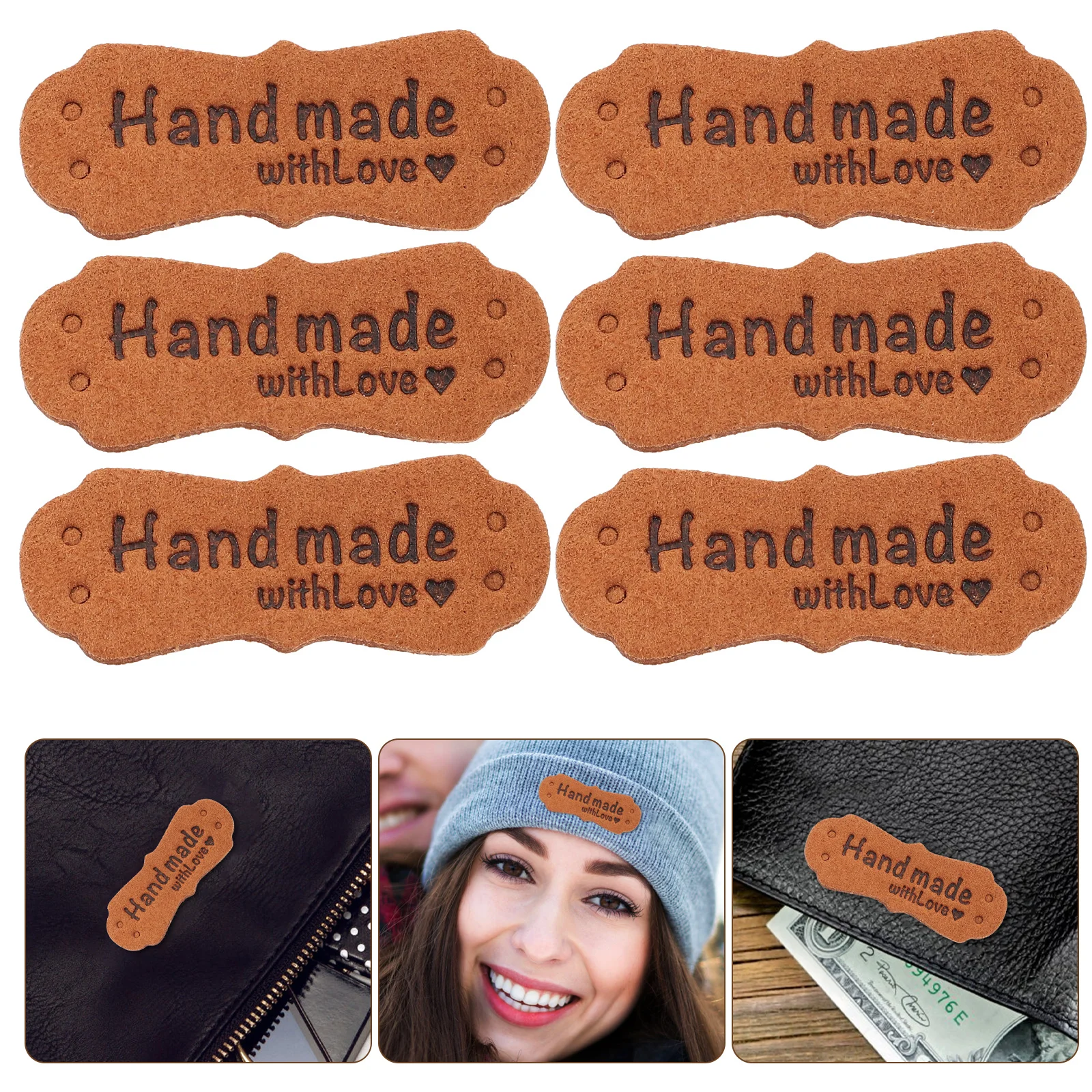 

50 Pcs Embossed Tags Hat for Crochet Handmade Label Sweaters Sewing Crafts Manual