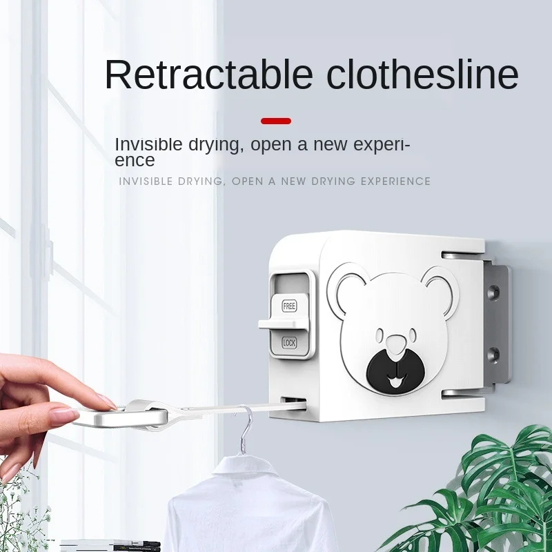 Retractable Clothesline Indoor Outdoor Clothes Drying Rack Rope Line Tensioner Tightener For Apartment Balcony Laundry Products