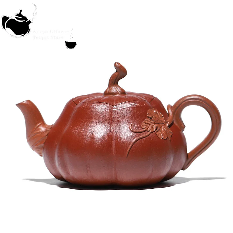 Yixing handmade purple clay teapot, original ore, sloping mud, vine, pumpkin, Kung Fu tea set, Chinese teapot 150ml