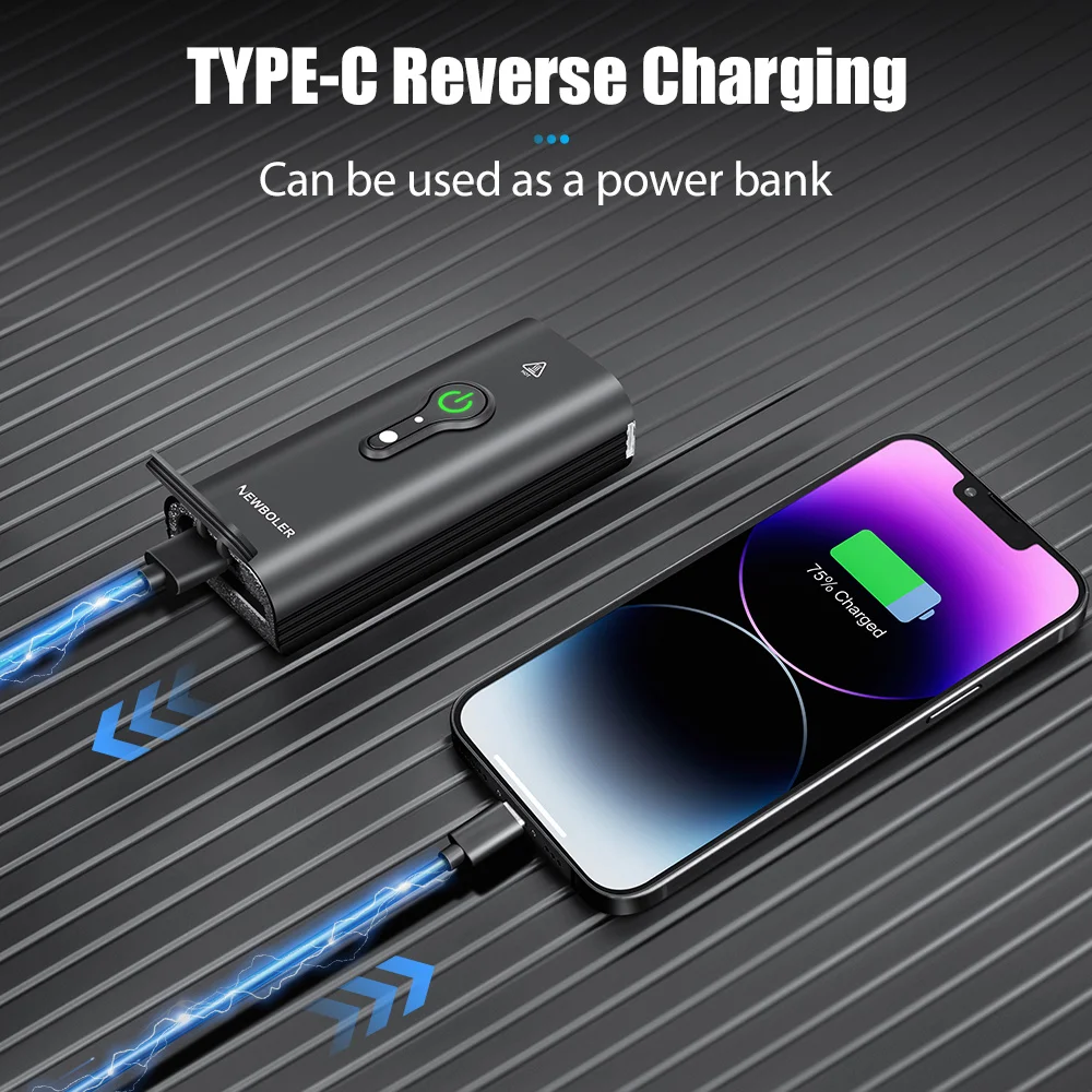 NEWBOLER 10000루멘 라이트 자전거 장착 예시