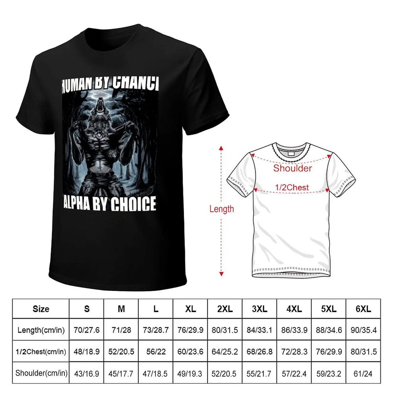 Human By Chance Alpha By Choice T-Shirt Basic Simple Casual Short Sleeve Tee