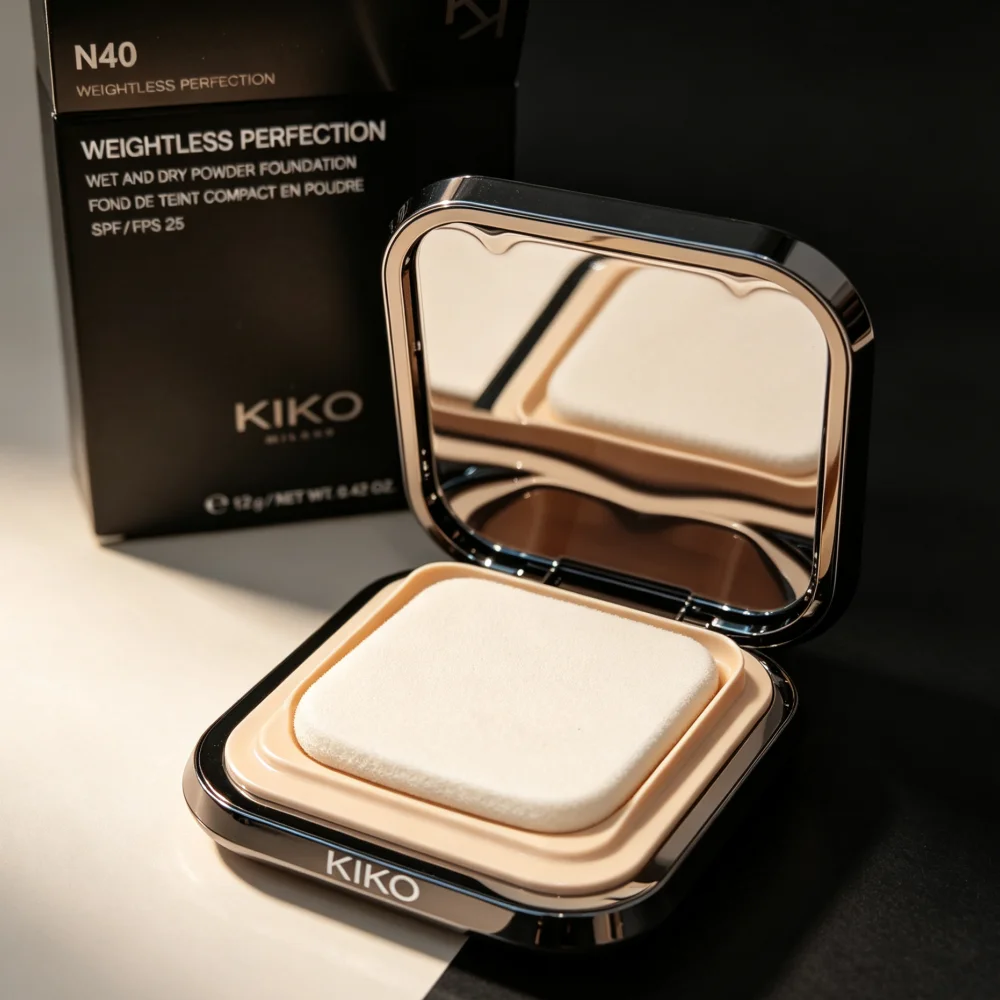 KIKO Sunscreen Powder Matte Oil‑Control Setting Powder with Mirror SPF Protection for Oily Combination Skin Shades N40 C15 C20