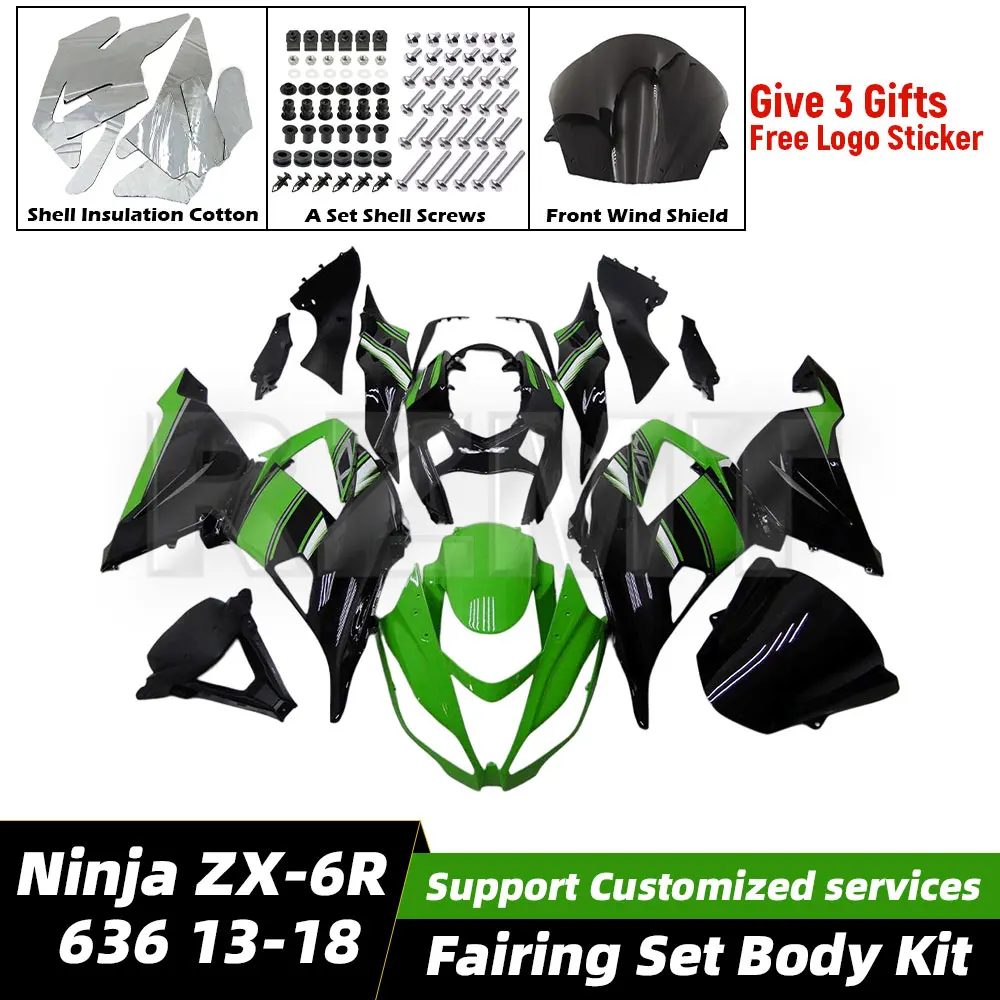 

Для Kawasaki Ninja ZX-6R 636 2013-18 обтекатель мотоцикла комплект кузова украшения пластиковая защитная пластина аксессуары корпус K0613-112a