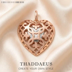 Pendant Rose Gold Heart Locket Brand New Spring 925 Sterling Silver Romantic Jewelry Europe Accessorie Gift For Woman